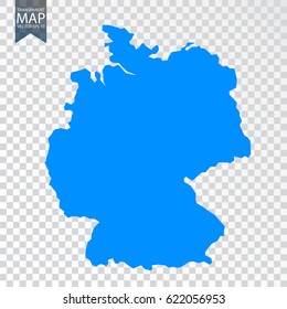 Transparent - high detailed blue map of Germany. Vector illustration eps 10.