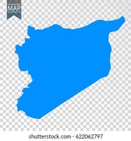 Transparent - high detailed blue map of Syria. Vector illustration eps 10.