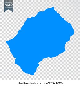 Transparent - high detailed blue map of Lesotho. Vector illustration eps 10.