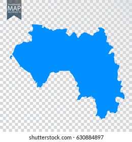 Transparent - high detailed blue map of Guinea. Vector illustration eps 10.