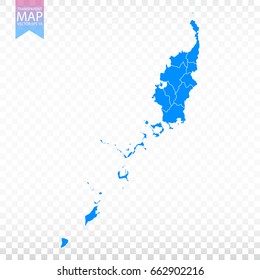 Transparent - high detailed blue map of Palau. Vector illustration eps 10.