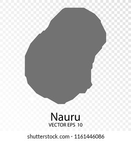 Transparent - High Detailed Grey Map of Nauru. Vector Eps10.