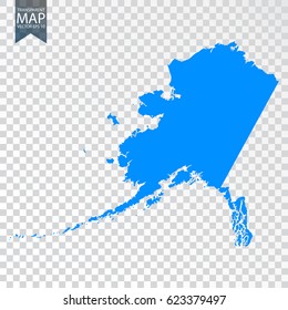 Transparent - high detailed map of Alaska. Vector illustration eps 10.