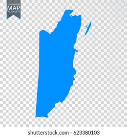 Transparent - high detailed map of Belize. Vector illustration eps 10.