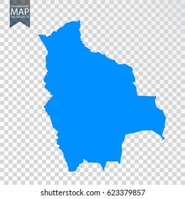 Transparent - high detailed map of Bolivia. Vector illustration eps 10.