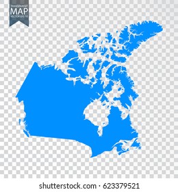 Transparent - high detailed map of Canada. Vector illustration eps 10.