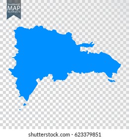 Transparent - high detailed map of Dominican Republic. Vector illustration eps 10.
