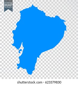 Transparent - high detailed map of Ecuador. Vector illustration eps 10.