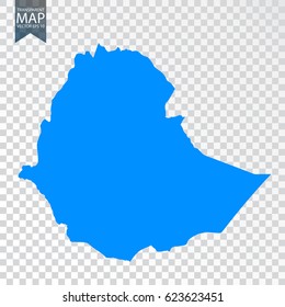 Transparent - high detailed map of Ethiopia. Vector illustration eps 10.