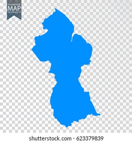 Transparent - high detailed map of Guyana. Vector illustration eps 10.