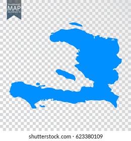 Transparent - high detailed map of Haiti. Vector illustration eps 10.