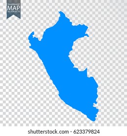 Transparent - high detailed map of Peru. Vector illustration eps 10.