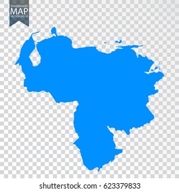 Transparent - high detailed map of Venezuela. Vector illustration eps 10.