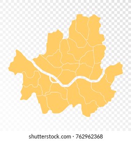Transparent - High Detailed Orange Map of Seoul. vector illustration eps 10.
