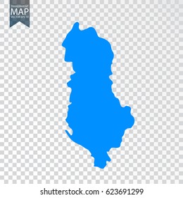 Transparent - high map of Albania. Vector illustration eps 10.