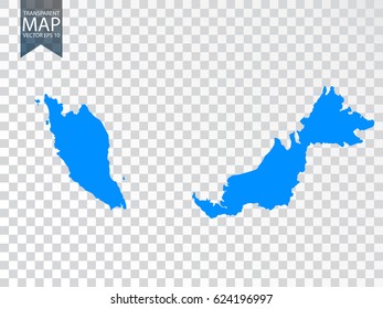 Transparent - high map of Malaysia. Vector illustration eps 10.