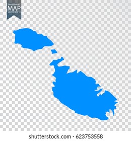Transparent - high map of Malta. Vector illustration eps 10.