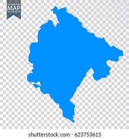 Transparent - high map of Montenegro. Vector illustration eps 10.