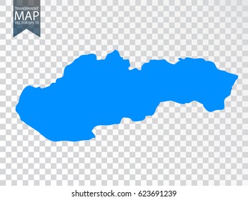 Transparent - high map of Slovakia. Vector illustration eps 10.