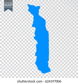 Transparent - high map of Togo. Vector illustration eps 10.