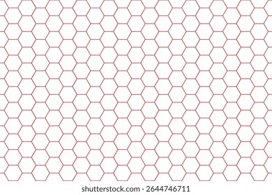 Transparent Honeycomb Pattern Wallpaper with Red Lines