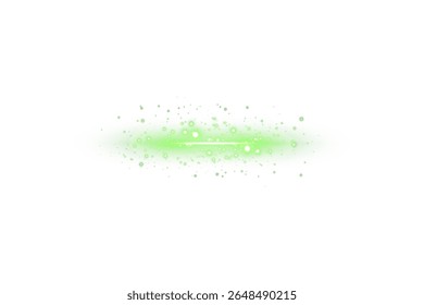Transparent horizontal green light beam with radiant shine and soft flare glow. Ideal for futuristic UI overlays, sci-fi energy streaks, visual effects, HUD elements, or digital presentation highlight