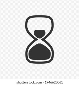 Transparent hourglass icon png, vector illustration of an hourglass icon in dark color and transparent background(png)