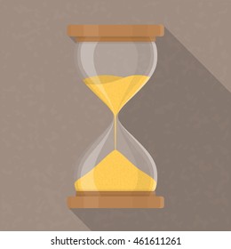 Transparent Hourglass Icon, Sandglass, Sandclock, Flat Design, Vector Eps10 Illustration