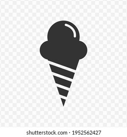 Transparent ice cream icon icon png, vector illustration of an ice cream icon icon in dark color and transparent background(png)