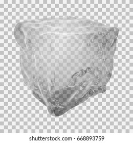 Transparent ice cube. Vector illustration