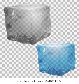 Transparent ice cubes. Vector illustration