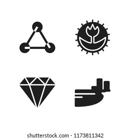 transparent icon. 4 transparent vector icons set. molecules, shore and macro icons for web and design about transparent theme