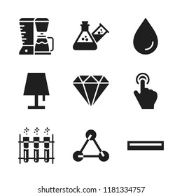 transparent icon. 9 transparent vector icons set. full test tube, droplet and ruler icons for web and design about transparent theme