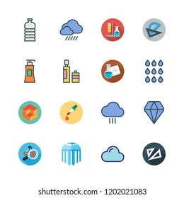 transparent icon set. vector set about cloud, rain, pipette and water bottle icons set.