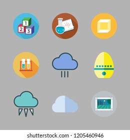 transparent icon set. vector set about rain, cloud, cube and timer icons set.