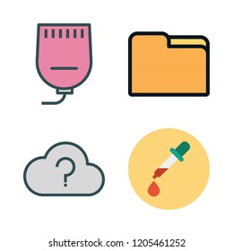 transparent icon set. vector set about pipette, gel, office material and cloud icons set.