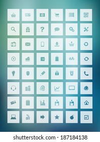 transparent icons for e-shop, flat design