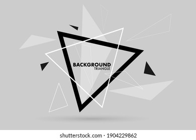 Transparent idea geometry triangle. Vector logo element line. Minimalist illustration design shape for banner, poster, card.