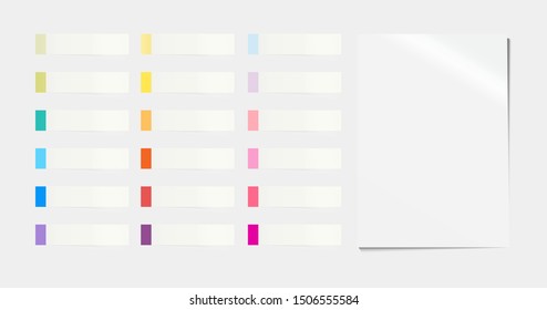 transparent index paper set with A4 - Vector Illustration