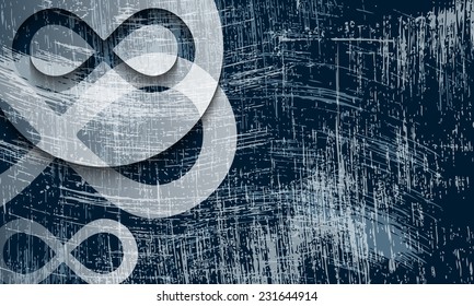 transparent infinity symbol and scratched background