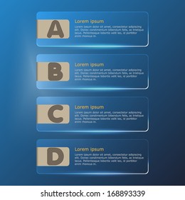 Transparent Info graphic Labels, you can replace the text. Vector Illustration