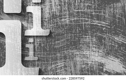 transparent info symbol and scratched background