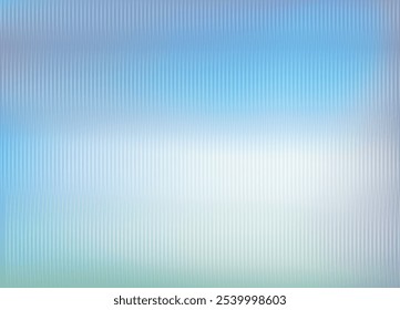 Transparent iridescent Glass Texture with Ribbed patterns. Translucent reeded plastic surface with striped overlay background. Vector illustration.