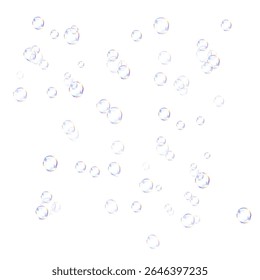 Bolha de sabão iridescente transparente PNG com brilho prismático, efeito de luz flutuante e brilho holográfico realista em um fundo macio.