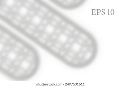Transparent islamic window shadow. Abstract Arabesque shadow background with traditional ornament Ramadan muslim design. Light effect overlay. Mesh grid. Photo realistic vector illustration.