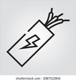 Transparent Isolated Cable Wire Icons and Illustration For Multi-Purpose Application with Scalable Vector Graphics