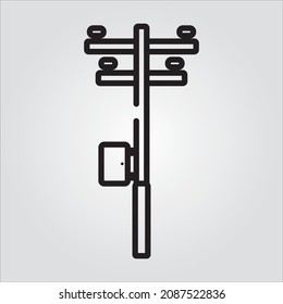 Transparent Isolated Electric Pole Icons and Illustration For Multi-Purpose Application with Scalable Vector Graphics