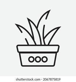 Transparent Isolated Outlined Plant in Pot and Tree Multi Purpose Illustration Scalable Vector Graphics