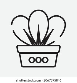 Transparent Isolated Outlined Plant in Pot and Tree Multi Purpose Illustration Scalable Vector Graphics