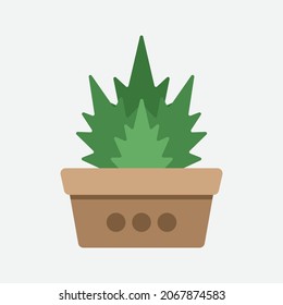 Transparente Einzelanlage in Pot-and-Tree-Mehrzweck-Illustration skalierbare Vektorgrafiken